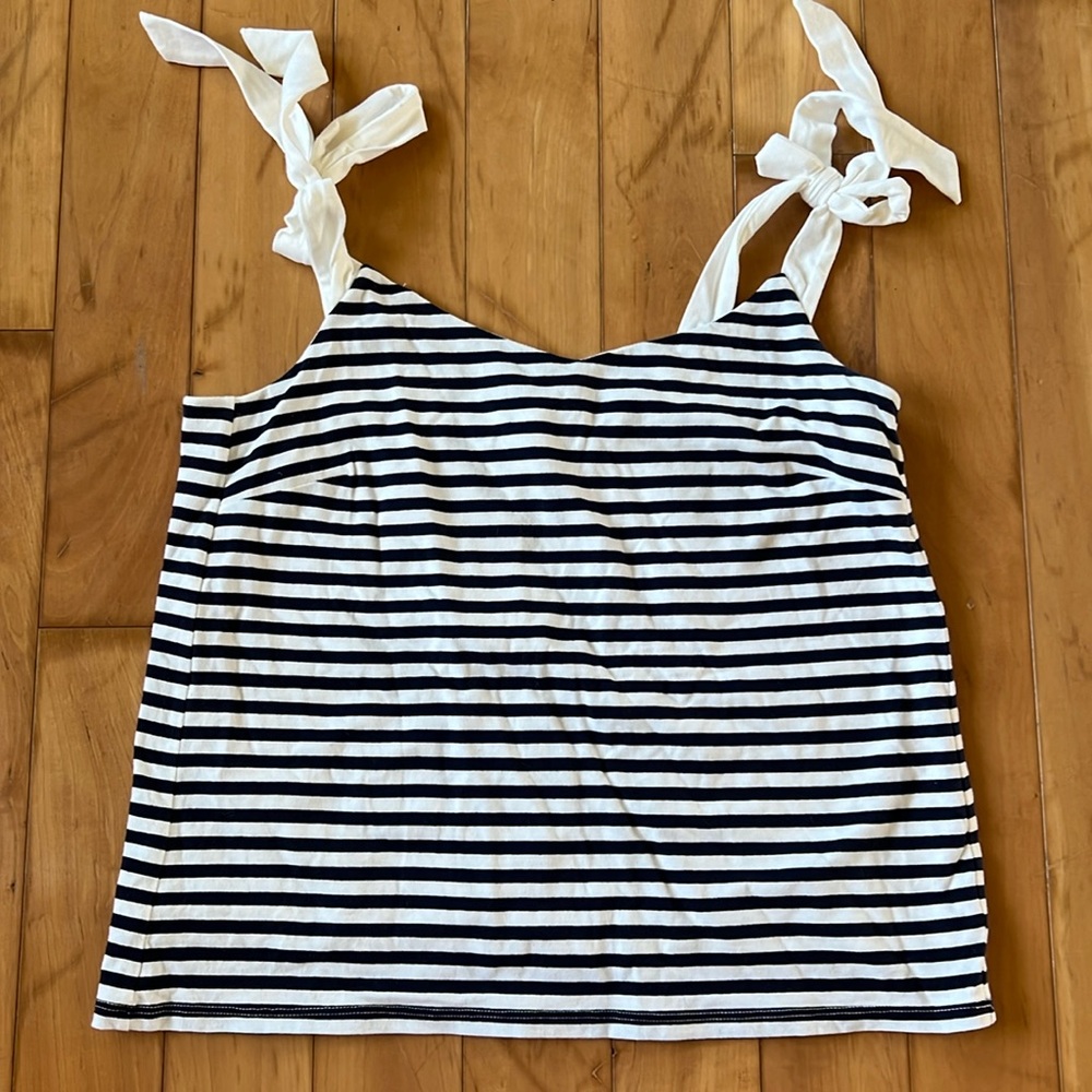 J Crew Striped Tie Strap Tank Top